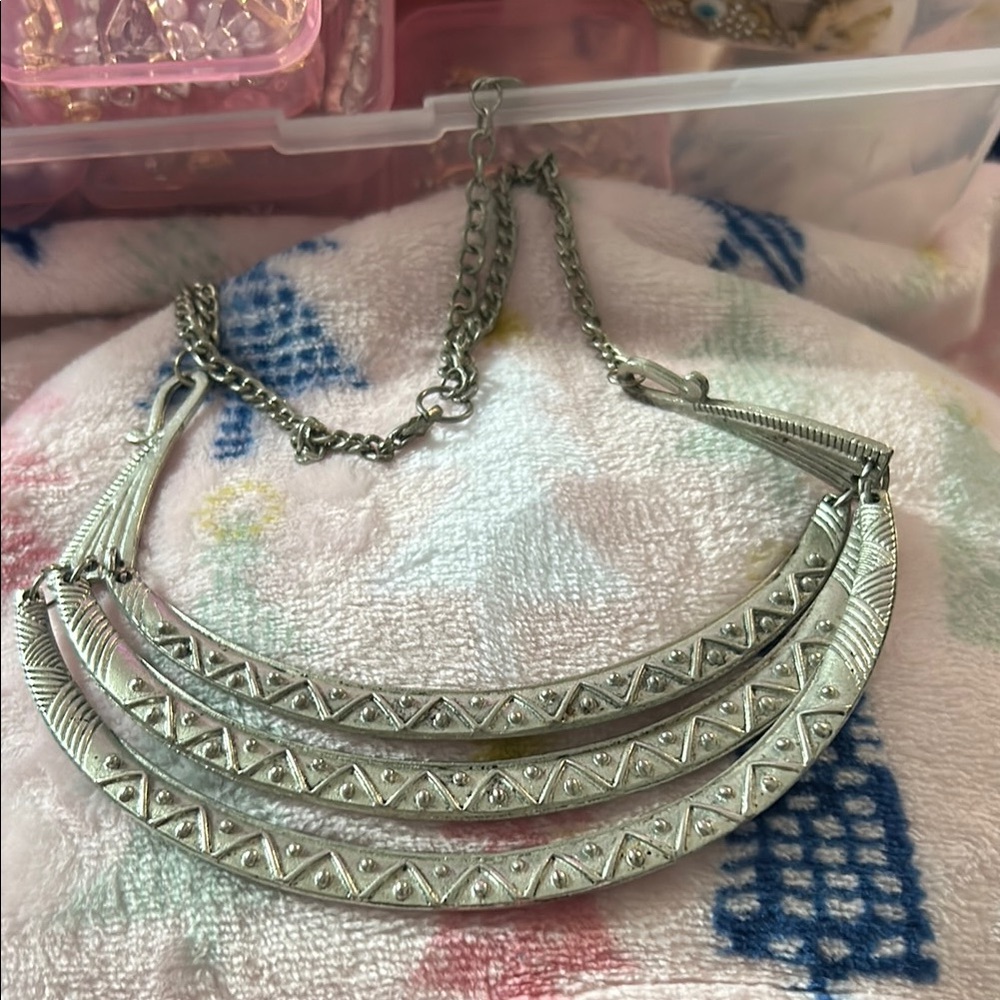 Silver Geometric Necklace
